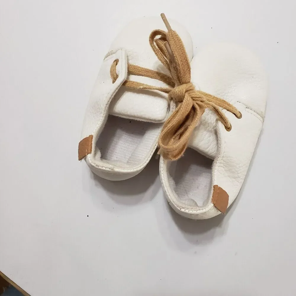 Newborn Baby Girl Boy PU Non Slip Soft Sole Walking Shoes‎ White Size 5 18 Month